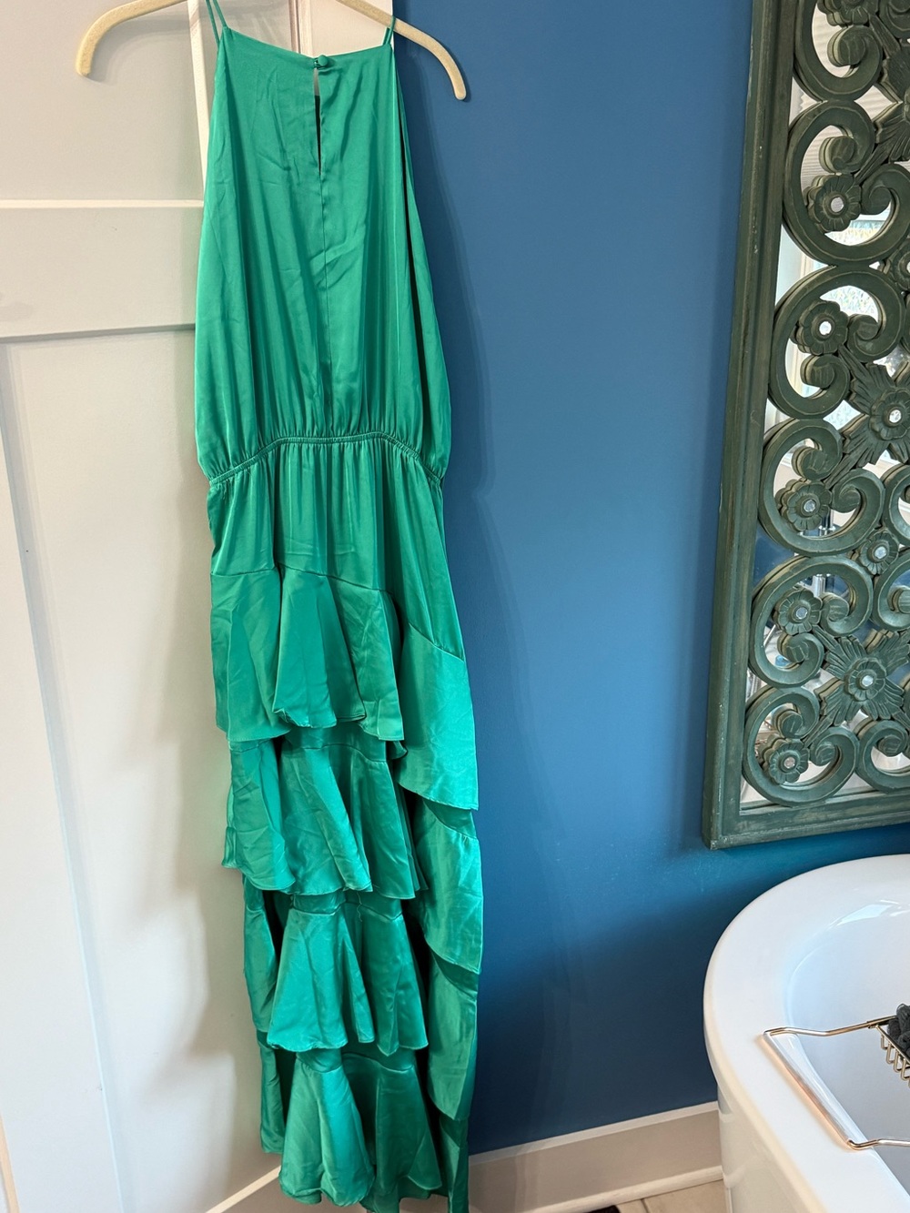 Petal & Pup Teal Tiered Halter Maxi Dress - Picture 7 of 9